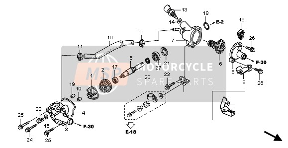 Honda FES125 2005 Waterpomp voor een 2005 Honda FES125